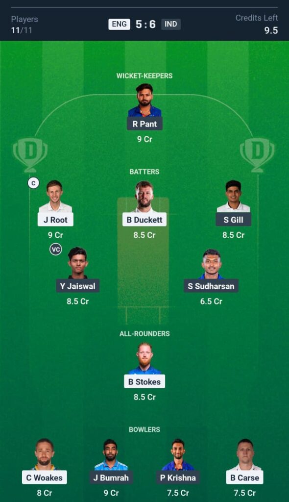 IndVsEng-FantasyTeam