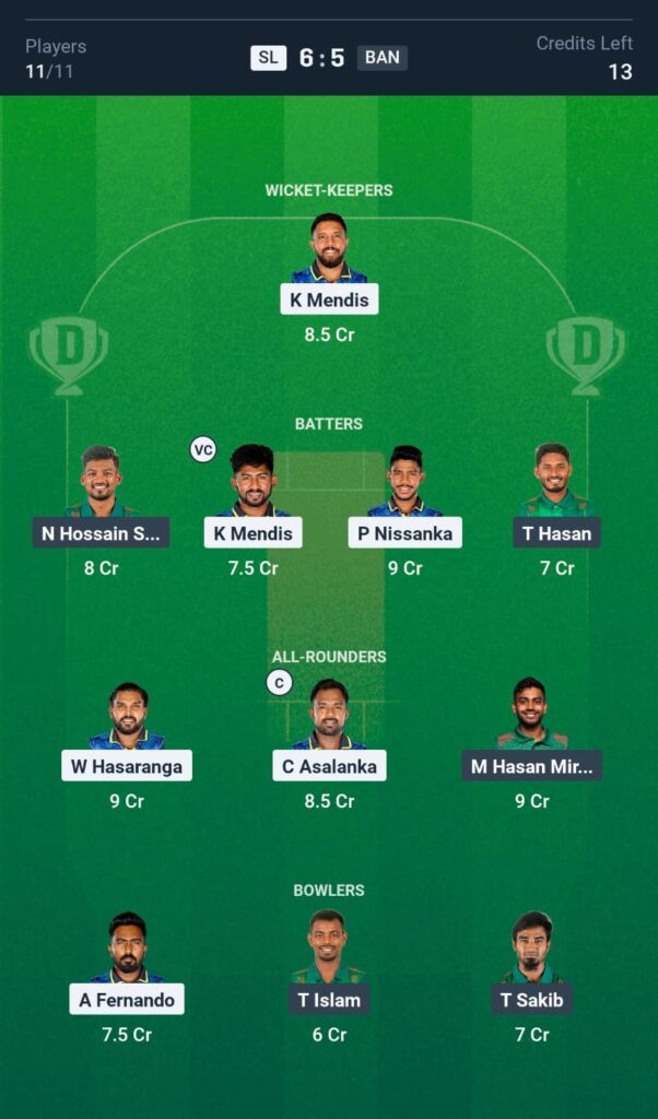 BANVsSL-FantasyTeam